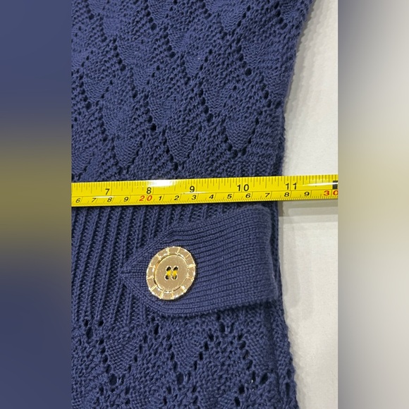 LILLY PULITZER Villa Navy Blue Knit Sleeveless Sweater Dress Flounce Hem XS - Picture 5 of 8